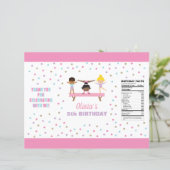 Gymnastiek verjaardag chip tas wrapper (Staand voorkant)