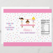 Gymnastiek verjaardag chip tas wrapper (Voorkant / Achterkant)