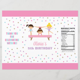 Gymnastiek verjaardag chip tas wrapper