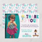 Gymnastiek Verjaardag Dank u kaart met foto (Voorkant / Achterkant)