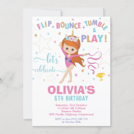 Gymnastiek Verjaardag Eenhoorn Meisje Gymnastiek P Kaart