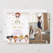 Gymnastiek Verjaardag Foto uitnodiging (Voorkant)