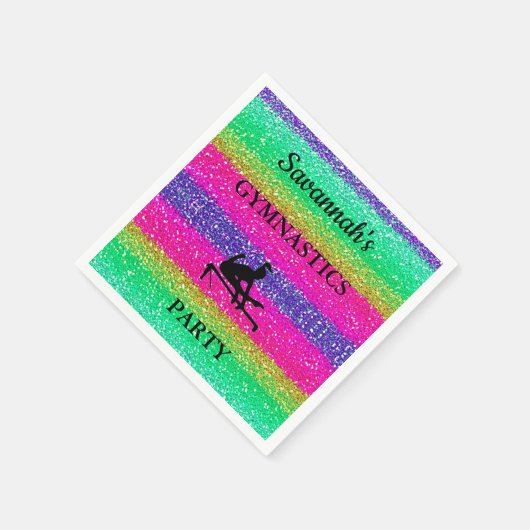 Gymnastiek Verjaardag Regenboog Sparkle 50 servett Servet (Hoek)