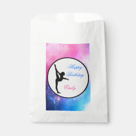 Gymnastiek Verjaardag Roze & Blauw Feest Favor Tas Bedankzakje