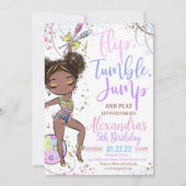 Gymnastiek Verjaardag Uitnodiging Feest Gymnastiek (Voorkant)