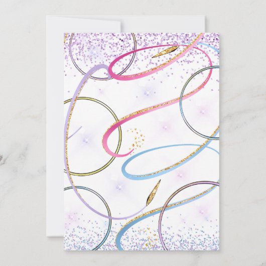 Gymnastiek Verjaardag Uitnodiging Feest Gymnastiek (Achterkant)