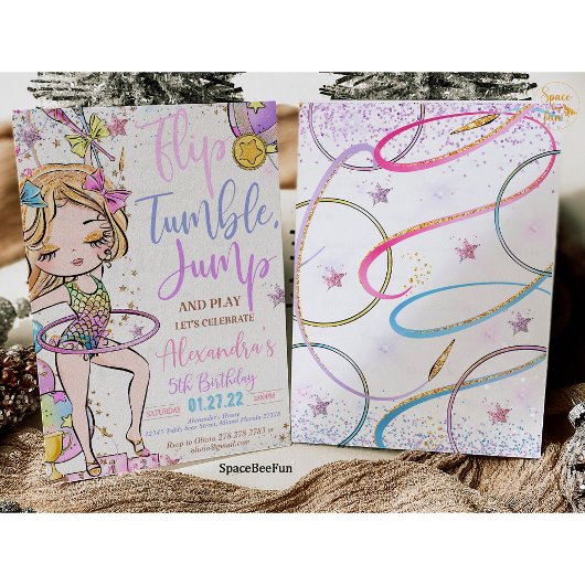 Gymnastiek Verjaardag Uitnodiging Feest Gymnastiek