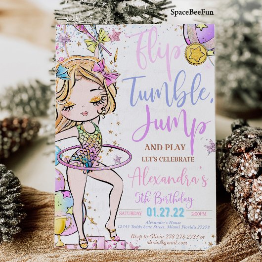 Gymnastiek Verjaardag Uitnodiging Feest Gymnastiek
