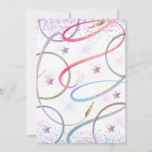 Gymnastiek Verjaardag Uitnodiging Feest Gymnastiek (Achterkant)