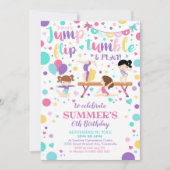 Gymnastiek Verjaardag Uitnodiging Gymnastiek Party (Voorkant)