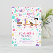 Gymnastiek Verjaardag Uitnodiging Gymnastiek Party (Staand voorkant)