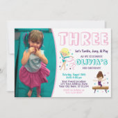 Gymnastiek Verjaardag Uitnodiging met Foto (Voorkant)