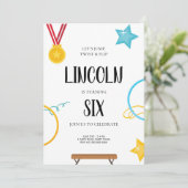 Gymnastiek Verjaardag Uitnodiging voor jongens (Staand voorkant)