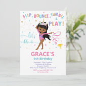 Gymnastiek Verjaardagsfeest Bruine huid Afrikaans Kaart (Staand voorkant)