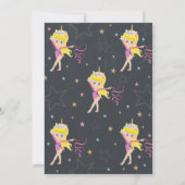 Gymnastiek Verjaardagsfeest Eenhoorn Blond Meisje Kaart (Achterkant)