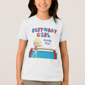 Gymnastiek Verjaardagsfeest Schattigee Blonde Gymn Tri-Blend Shirt (Voorkant)