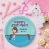 Gymnastiek Verjaardagsfeest Schattigee Custom Kind Papieren Bordje (Feest)