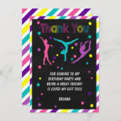 Gymnastiek verjaardagsfeestje bedankkaart (Voorkant / Achterkant)