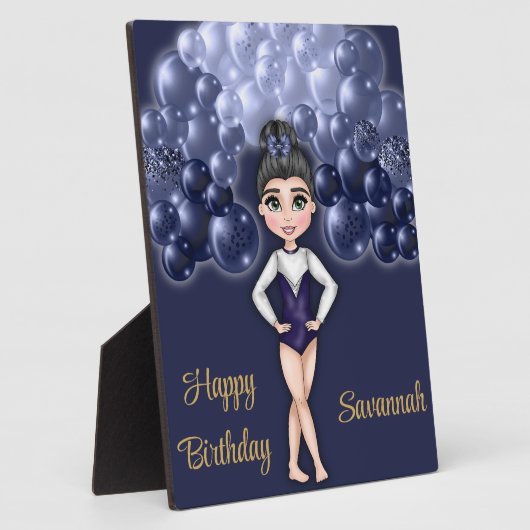 Gymnastiek Verjaardagsfeestje met Blauwe Ballonboo Fotoplaat (Zijkant)