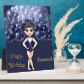 Gymnastiek Verjaardagsfeestje met Blauwe Ballonboo Fotoplaat (Zijkant)