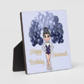 Gymnastiek Verjaardagsfeestje met Blauwe Ballonboo Fotoplaat (Voorkant)