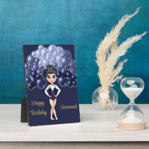 Gymnastiek Verjaardagsfeestje met Blauwe Ballonboo Fotoplaat