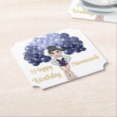 Gymnastiek Verjaardagsfeestje met Blauwe Ballonboo Kartonnen Onderzetters (Gekanteld)