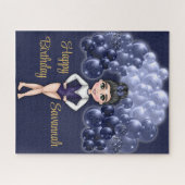 Gymnastiek Verjaardagsfeestje met Blauwe Ballonboo Legpuzzel (Horizontaal)