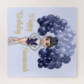 Gymnastiek Verjaardagsfeestje met Blauwe Ballonboo Legpuzzel (Horizontaal)