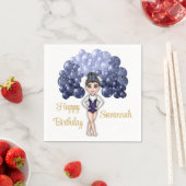 Gymnastiek Verjaardagsfeestje met Blauwe Ballonboo Servet (Insitu)