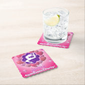 Gymnastiek Verjaardagsfeestje Roze Paarse Hart Sta Kartonnen Onderzetters (Insitu)