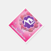 Gymnastiek Verjaardagsfeestje Roze Paarse Hart Sta Servet (Hoek)
