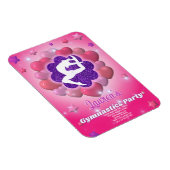 Gymnastiek Verjaardagsfeestje Roze Paarse Uitnodig Magneet (Rechterzijde)