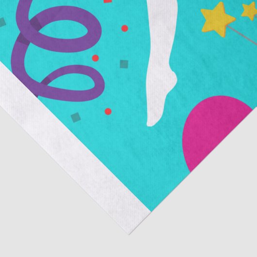 Gymnastiek Verjaardagsfeestje Wrapping Paper Tissuepapier (Detail)