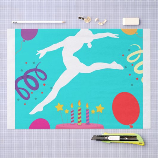 Gymnastiek Verjaardagsfeestje Wrapping Paper Tissuepapier (Craft)