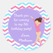 Gymnastiek Verjaardagsgunst Stickers (Voorkant)