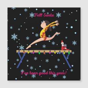 Gymnastiek vertelt de Kerstman dat ik dit jaar goe