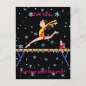 Gymnastiek vertelt de Kerstman dat ik dit jaar goe Briefkaart (Voorkant)