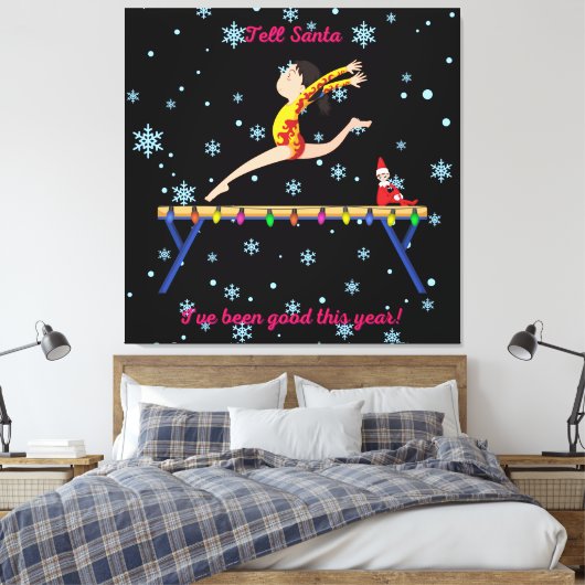 Gymnastiek vertelt de Kerstman dat ik dit jaar goe Canvas Afdruk (Insitu (Slaapkamer))