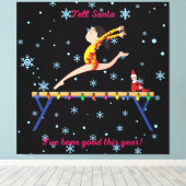 Gymnastiek vertelt de Kerstman dat ik dit jaar goe Canvas Afdruk (Insitu (Houten vloer))