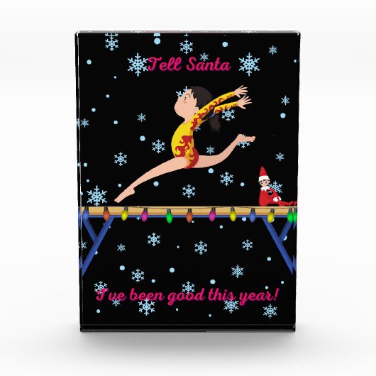 Gymnastiek vertelt de Kerstman dat ik dit jaar goe Fotoblokken (Voorkant)