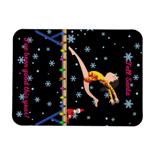 Gymnastiek vertelt de Kerstman dat ik dit jaar goe Magneet (Horizontaal)