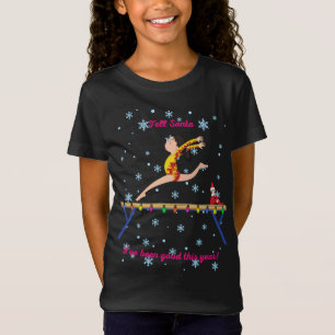 Gymnastiek vertelt de Kerstman dat ik dit jaar goe T-shirt