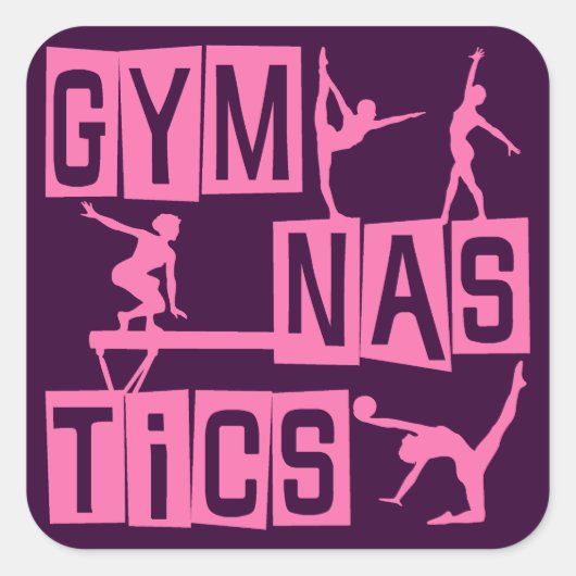 Gymnastiek Vierkante Sticker (Voorkant)
