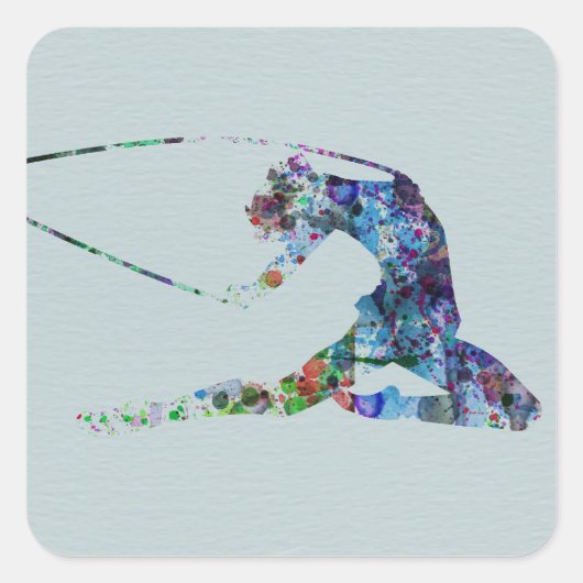 Gymnastiek Vierkante Sticker (Voorkant)