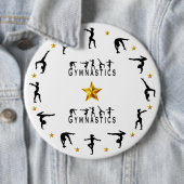 Gymnastiek, Vrouw, gouden sterren Ronde Button 6,0 Cm (In situ)