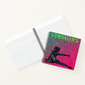 Gymnastiek Watermelon Sparkle Neon Word Art Notitieboek (Binnen)