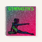 Gymnastiek Watermelon Sparkle Neon Word Art Notitieboek (Voorkant)
