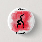 Gymnastiek Waterverf Splash Aangepast Ronde Button 3,2 Cm (Voorkant)