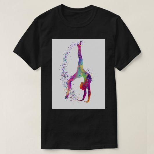 Gymnastiek Waterverf van gokken Silhouette T-shirt (Design voorkant)